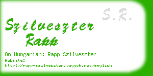 szilveszter rapp business card